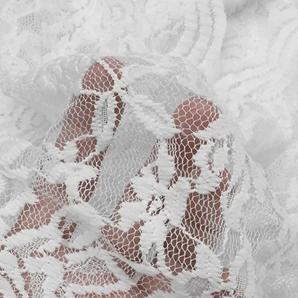 White Women Lace Sleeveless Pullover Tops, Ladies Tank Tee‎ Blouse T shirt - Picture 4 of 7